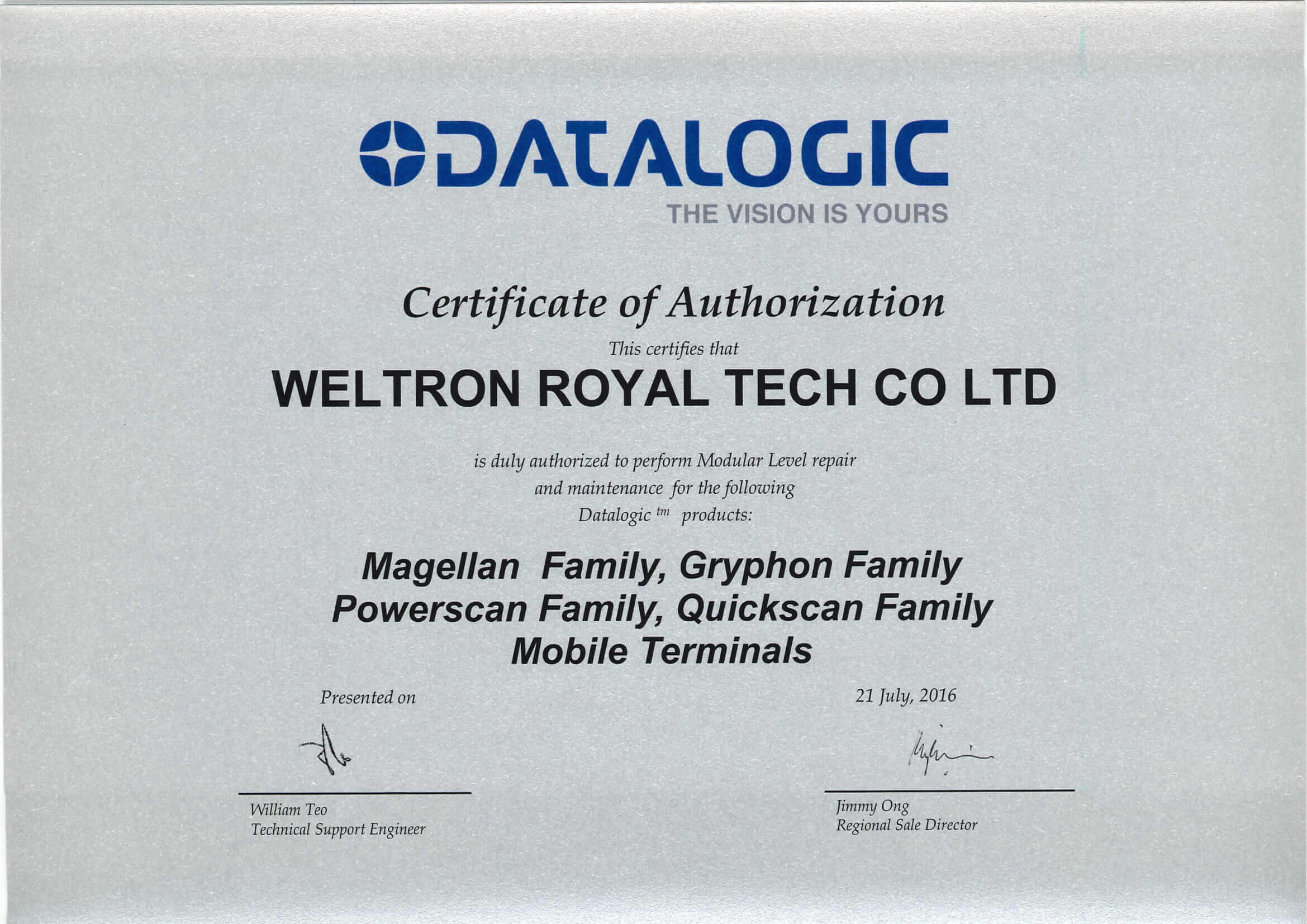 Datalogic Certification